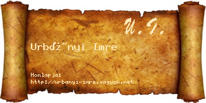 Urbányi Imre névjegykártya